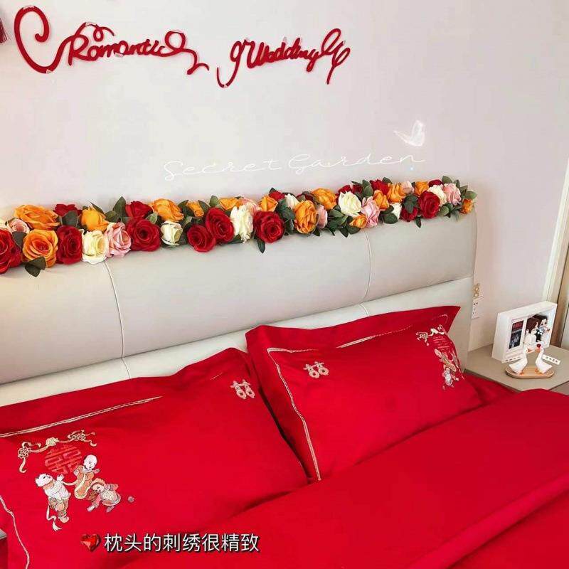 仿真玫瑰花藤床头花藤条假花客厅空调吊椅装饰阳台遮挡塑料花藤蔓