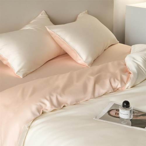 60套天丝床上四件套被夏S季a类轻奢纯色双天丝拼床单床品套件2025