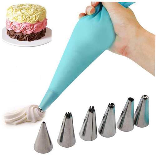 Icing Piping Cream Pastry Bag + Nozzle Set Cake Decorating0