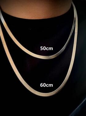 嘻哈潮人基本款刀片链蛇骨链百搭锁骨长短毛衣链玫瑰金学生饰品