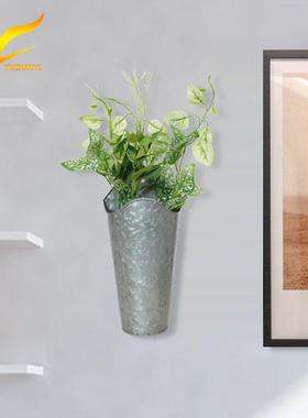 家居壁挂装饰小铁桶铁皮花桶创意花盆墙面装饰插花桶马口铁小桶架