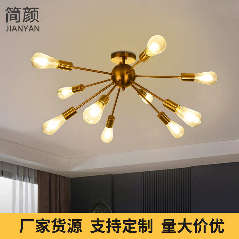 北欧魔豆吊灯 家用大气玻璃餐厅灯创意简约铁艺卧室灯具