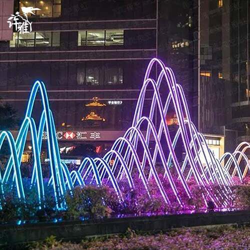 户外山水造型灯景区公园广场街区酒店流畅线条江山如画七彩景观灯