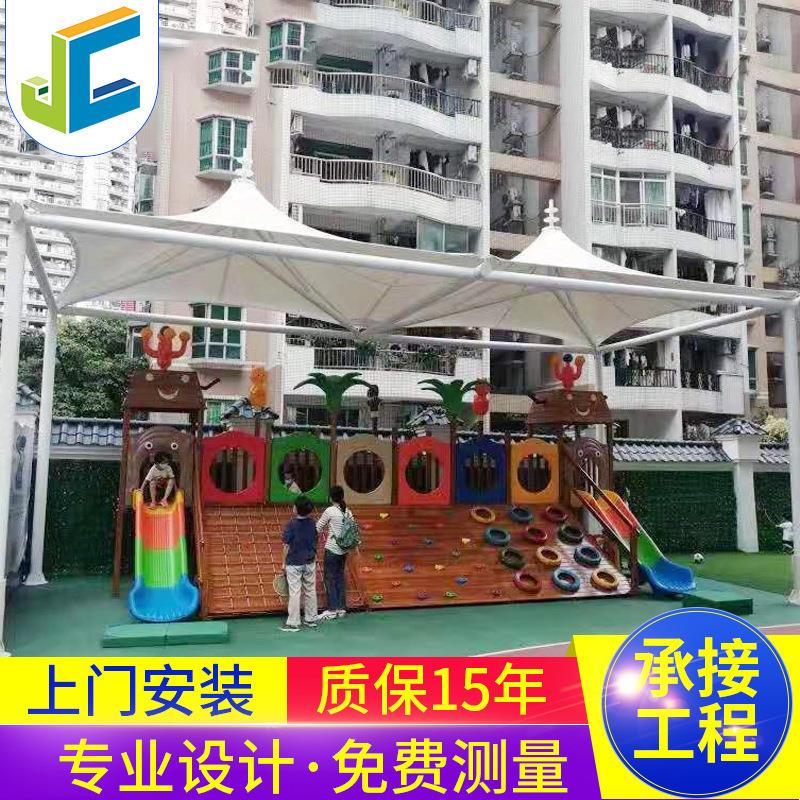 户外钢膜结构棚小区膜结构车棚景观公园沙滩广场海边停车棚