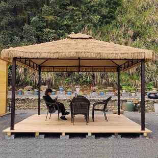 阳棚庭院篷户外茅草凉帐亭雨室262外摆摊四遮脚棚大伞农家乐餐饮