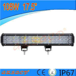 越野车顶前杠中网超亮聚光透镜灯108W 汽车货车led射灯12v24v改装