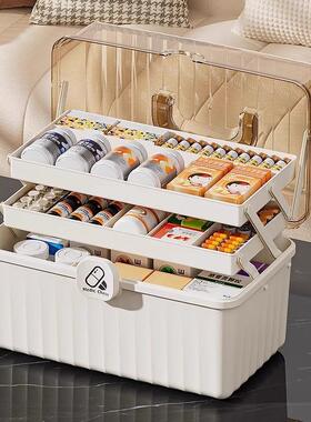 2025 New Large Capacity Family Medicine Box, 3-Layer Foldabl