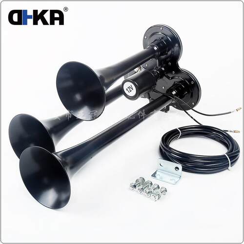 DHKA亚冠-AS033LAB现货 三管卡车货车气喇叭135dB 12V电控气喇叭