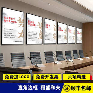 稻盛和夫六项精进挂画办公室装饰画名言团队励志公司文化墙面壁画