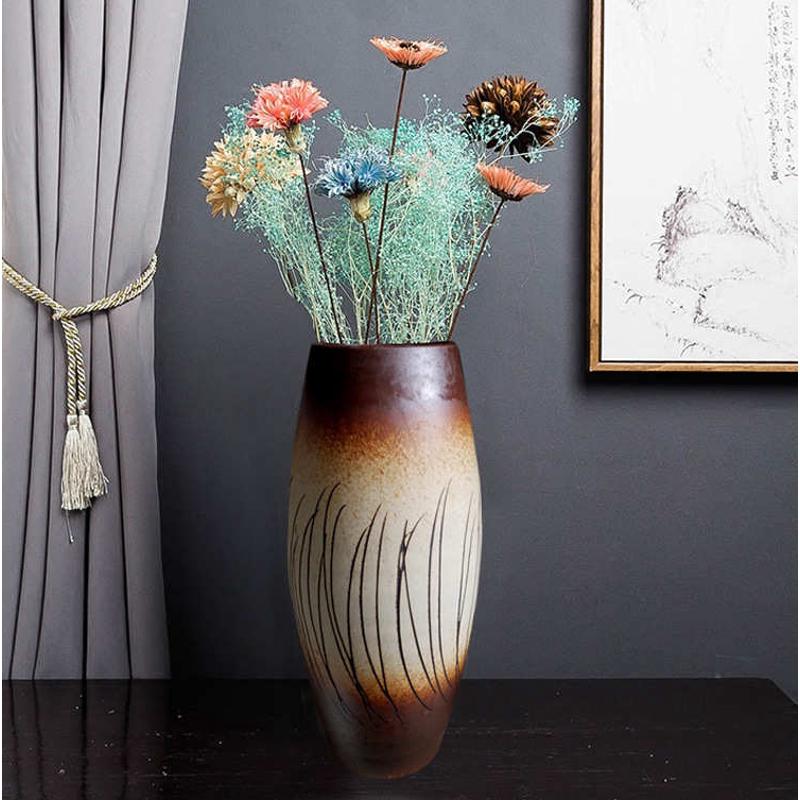 花瓶陶罐做陶陶罐干花陶土花复古器插花粗花瓶仿古坛子旧装饰摆件