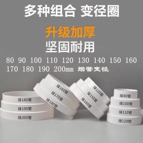 PVC变径大小头油烟机转换头变径圈排风管异径接头180转160转150mm