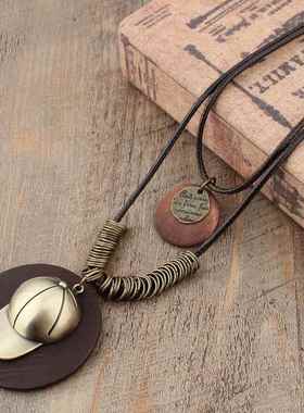 原创复古长项链女大吊坠毛衣链