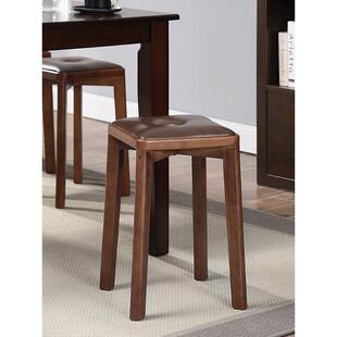 全可实木餐包凳软皮凳客厅板凳叠放高圆凳子方凳化妆745凳2 6把