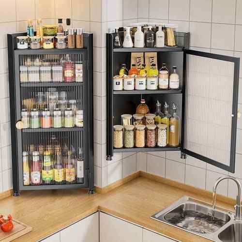 厨三角置角物架带门调味防尘壁挂房调味料油盐酱10057295醋带门品