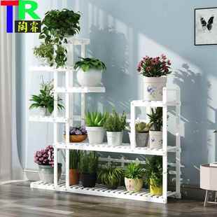 架阳台客厅防腐实木花花架绿萝子多肉省EVL空间置架手物推植物架