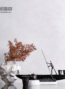 中式复古陶罐花瓶器客厅办公室桌面金属抽象人物雕塑摆件家居饰品