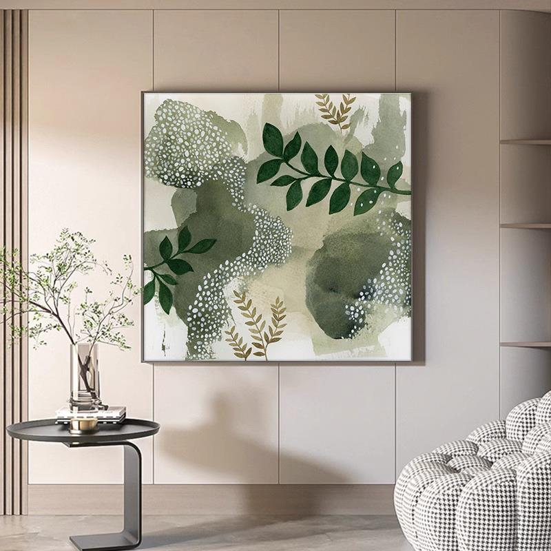 北欧绿植客厅玄关装饰画现代简约绿色餐厅墙面壁画小清新卧室挂画
