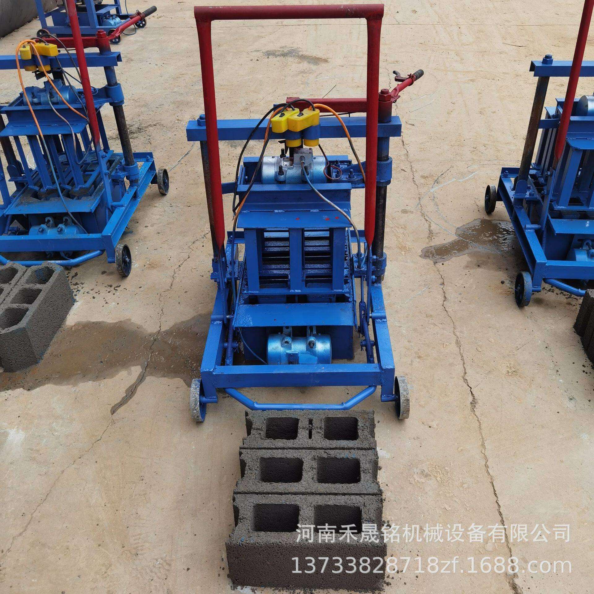 小型2-45移动免烧空心制砖机垫块压砖机水泥移动压砖机厂家直供图片