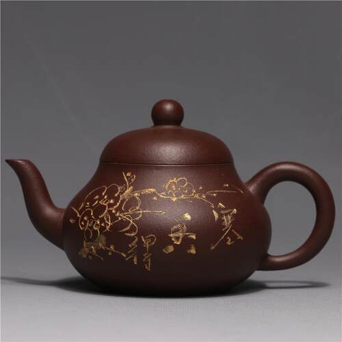 龙砂陶自产自销宜兴紫砂茶壶紫泥思亭壶210毫升茶具紫砂壶