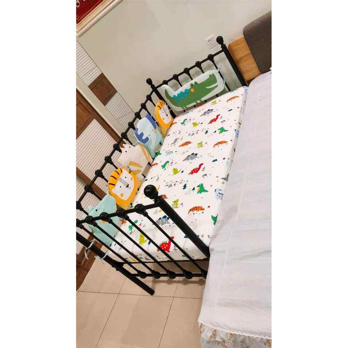 铁沙发床儿童床与护栏的男孩和女孩公主床边床简单加宽拼接床童床