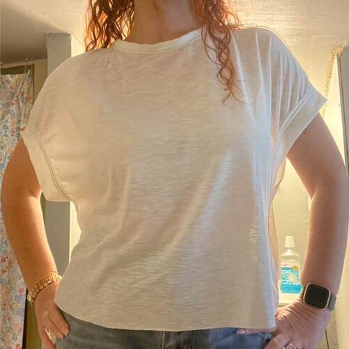 Women'S Solid Color Batwing Sleeve Tee Casual Loose Short