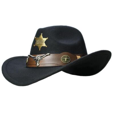 StarCrest Retro Cow Head Emblem Cowboy Hat 西部牛仔帽