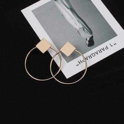 Jewelry Geometric Square Large Circle Earrings Jewelry Sequi