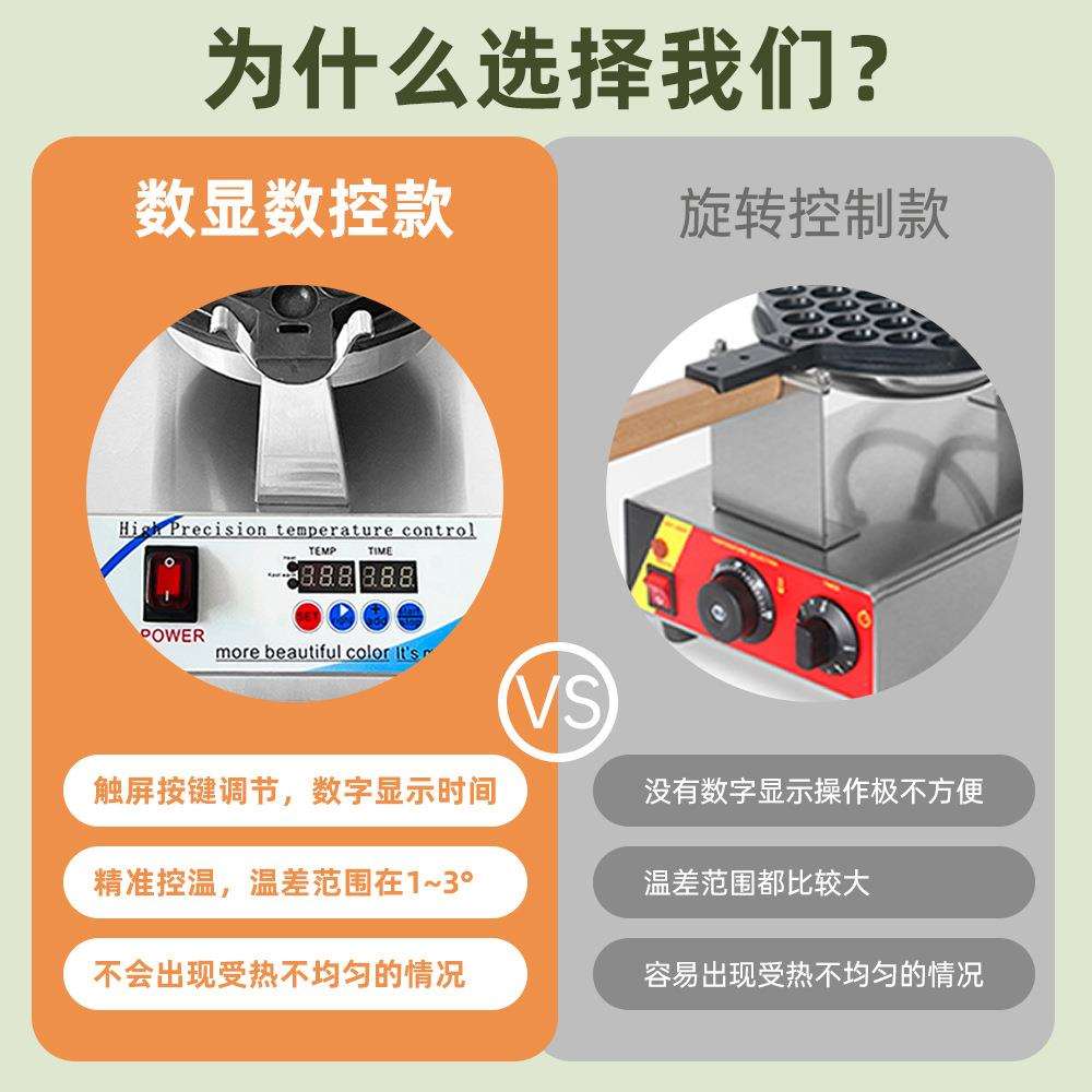 鸡蛋仔摆摊专用锅商用小吃设备电热台式不粘锅可旋转机器电加热