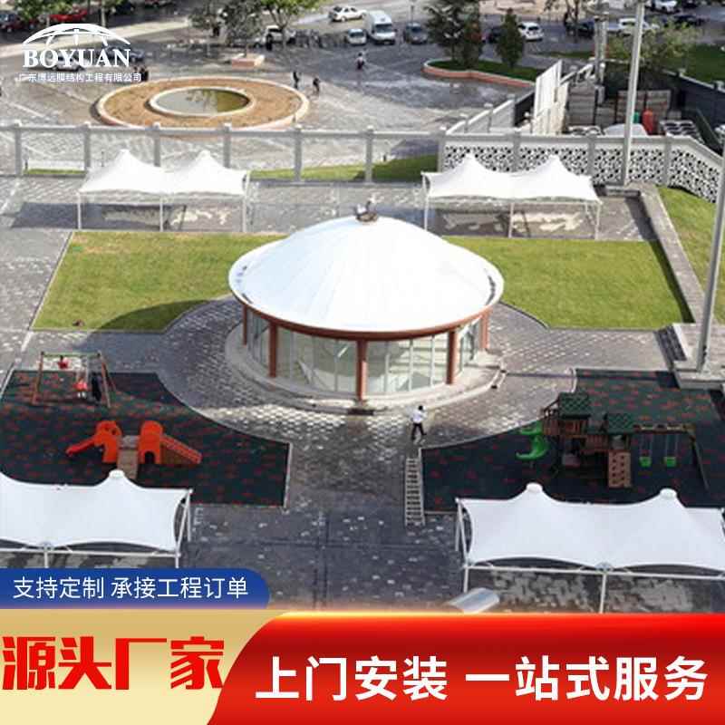 户外景区商业广场公园异型膜结构钢结构张拉膜仓库顶棚遮阳雨棚膜