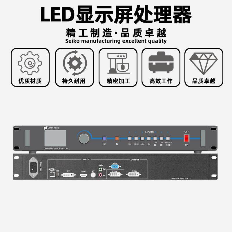 灵信VP-1X全彩led显示屏视频处理器智慧城市电子广告牌控制系统