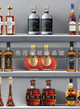白兰地XO洋酒烈酒样板房间酒柜客厅装饰品摆件办公室酒吧彷真洋酒