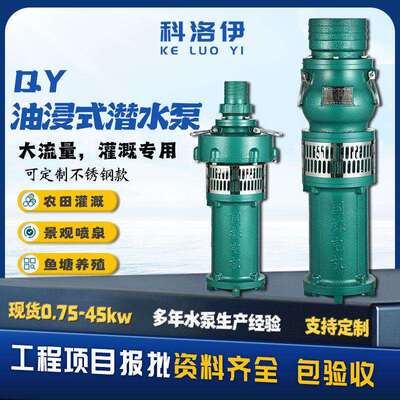 QY大流量油浸泵农用灌溉扬程离心式水泵喷泉充油式多级潜水泵