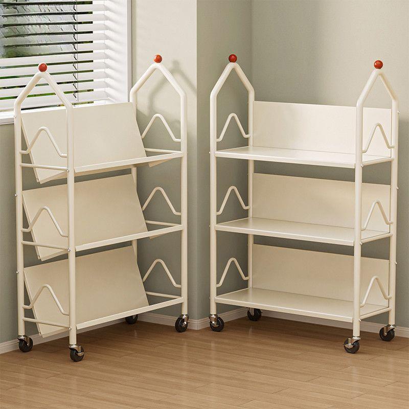 落书简架置物架地可移动带轮儿童小书柜推家用易车CUJ阅读收纳架