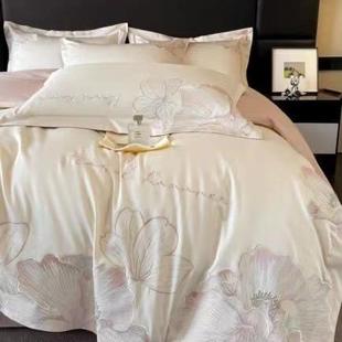 轻奢风双股长绒棉纯棉棉四件套四全裸睡被套上家AL559纺床笠床季