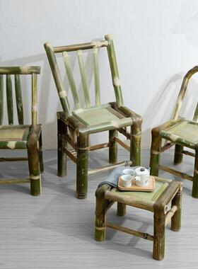 竹椅子靠凳背椅家用藤椅单OZY编织阳竹制藤编小椅台休闲椅人老式