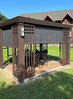 新户外别铝合金电动凉亭帘厂家墅花园露台防风防晒升降卷中LJV凉