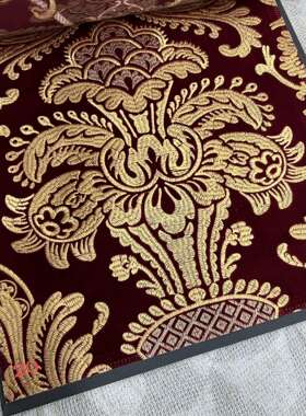 门幅140cm满绣绣花复古欧式满绣绣花沙发布复古红色蓝色沙发布