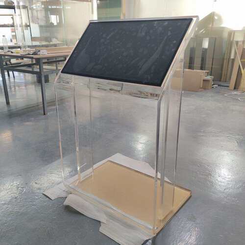 亚克力透明展示台博物馆展台宣传立牌有机玻璃热弯显示器展架