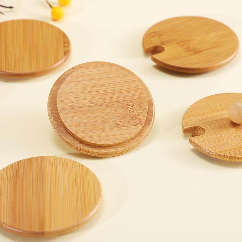 圆形早餐杯马克杯陶瓷杯玻璃杯竹木杯盖单卖防尘水杯盖子配件通用