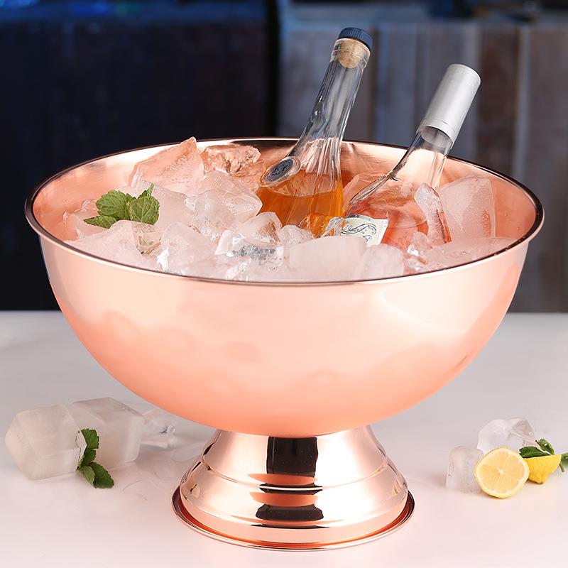 大不锈钢香槟盆冰桶酒吧冰粒冰镇冰酒啤酒红酒冰块冰的桶宾治大号