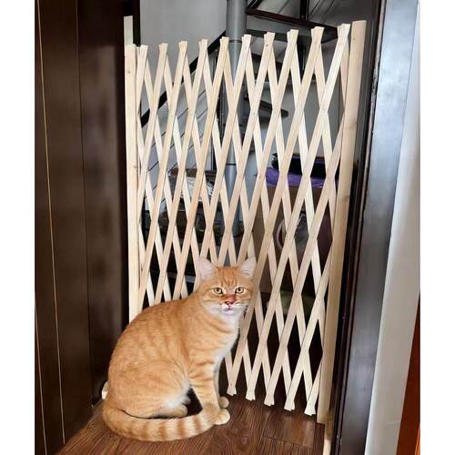 防腐木伸缩栅栏围栏室内狗猫宠物隔断院子拦门栅栏户外护栏围起来