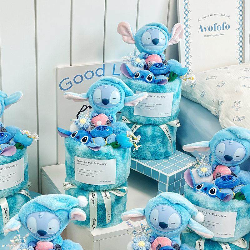 跨新年情人节史迪仔玩偶公仔娃娃花束生日礼物闺蜜女友实用礼物