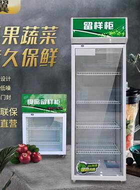 出口食品留样柜食堂小型保鲜柜单锁单门冰柜厨房专用冷藏展示柜