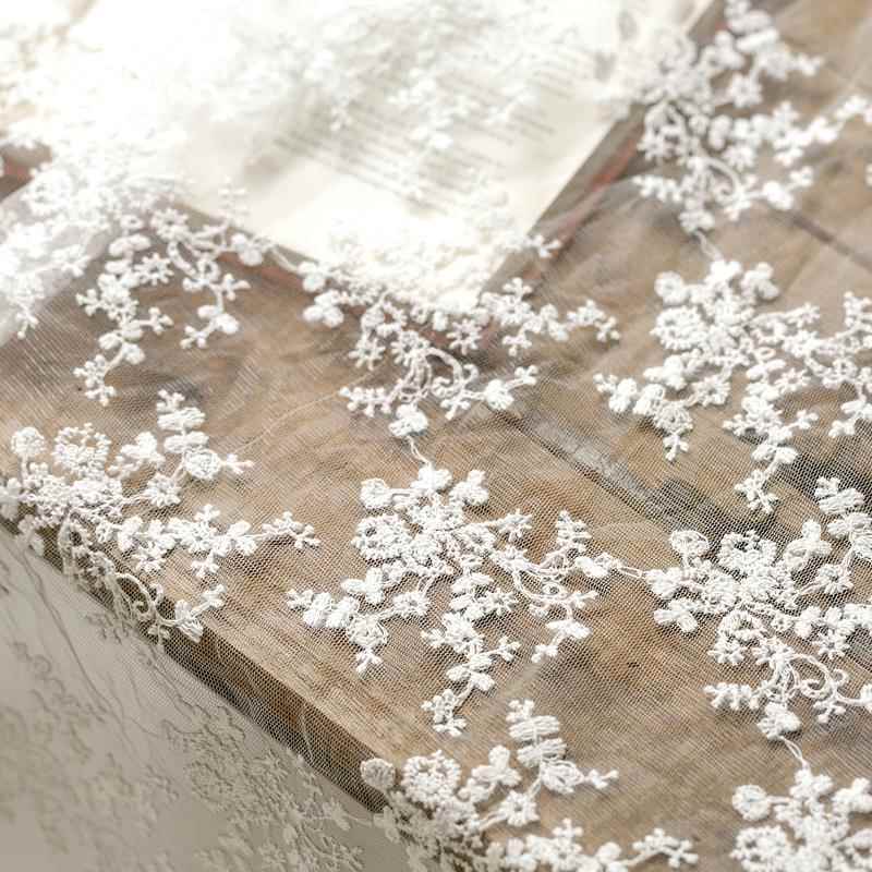 网纱布料柔软刺绣白色蕾丝面料服装旗袍宝宝衣手工包包diy背景布