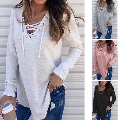 Women's collar tied top T-shirt Women's clothing