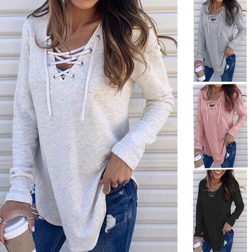 Women's collar tied top T-shirt Women's clothing