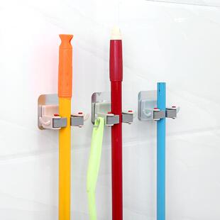 A2558 扫把架创意无痕挂钩家用扫把架拖把收纳支架