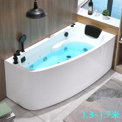 小户型浴缸一体式压克力家用冲浪按摩恒温大瀑布成人浴盆1.31.7米