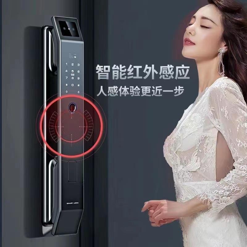 全自动指纹门锁家用防盗入户电子门密码人0B35脸识别锁智能锁工厂