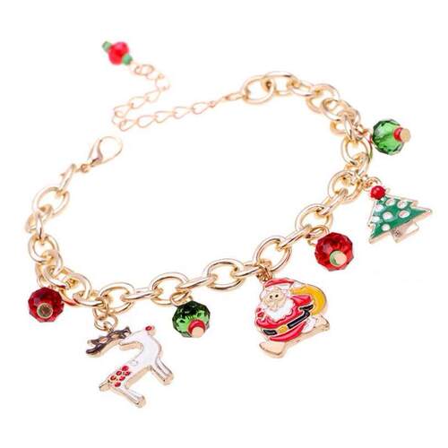 Santa Claus Bracelet Alloy Pendant Christmas Decorations